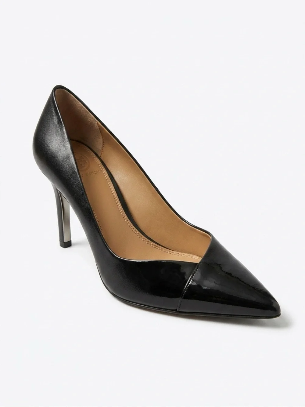 Classic Tory Burch Leather Black Pointed Toe Heels